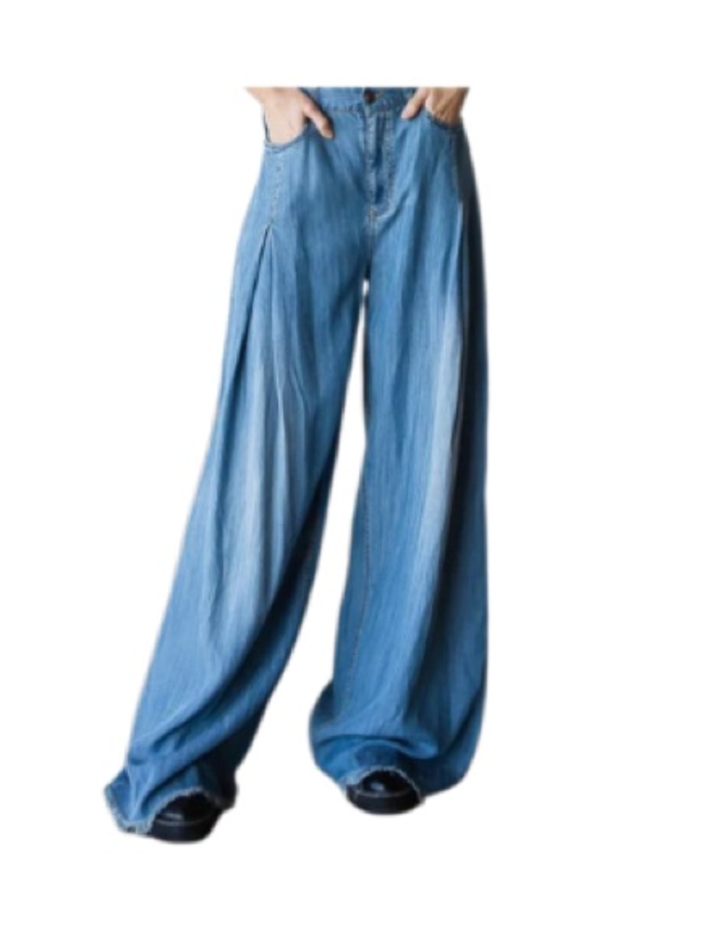 OLI & HALI Women’s Washed Pleated Detail, Wide Leg Pants